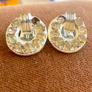 1950s glitz clip  back crystal earrings need a little fix